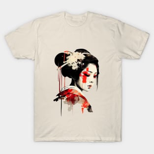 Geisha ink painting T-Shirt